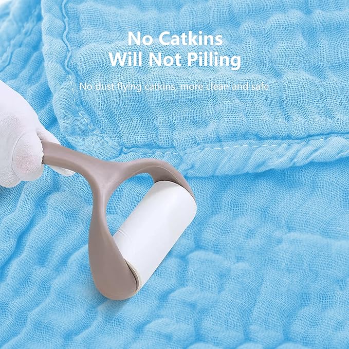 SWEET DOLPHIN 12 Pack Muslin Burp Cloths Large 100% Cotton Hand Washcloths for Baby - Baby Essentials Extra Absorbent and Soft Boys & Girls Milk Spit Up Rags for Newborn Registry- Aquamarine, 20" X10"