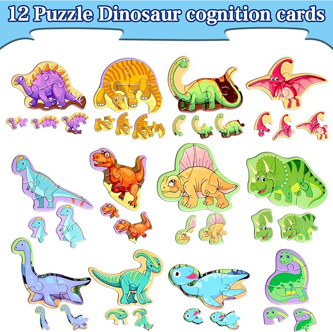 Magnetic Puzzles for Kids Ages 1-3, Travel Toddler Puzzles Ages 2-4 Year, Dinosaur Activities Toy for Boys & Girls 3-5 yo - Learning Magnet Gift for Road Trip