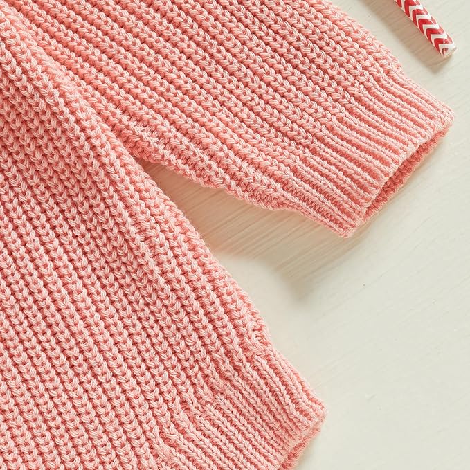 FYBITBO Baby Girl Boy Sweater Knit Oversized Pullover Sweatshirt Romper Onesie Warm Fall Winter Clothes Outfit Newborn