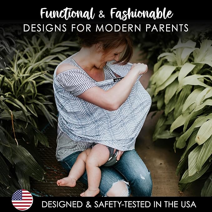 Milk Snob Original 5-in-1 Cover - Added Privacy for Breastfeeding, Baby Car Seat, Carrier, Stroller, High Chair, Shopping Cart, Lounger Canopy - Newborn Essentials, Nursing Top, Soho