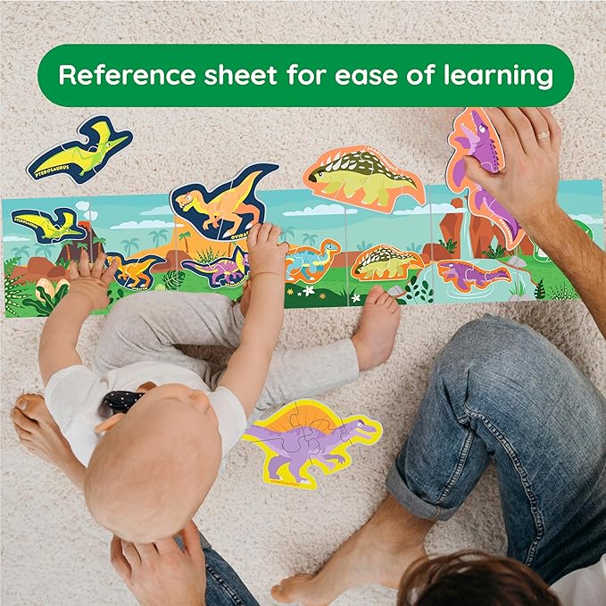 My First Puzzle – Montessori Toy | Dinosaur Montessori Toys Puzzle | Learning Resources Puzzles | 12 Dinosaur Themed Graded Puzzles (2-5 Pieces) | Gifts for Kids for 3 Year Old