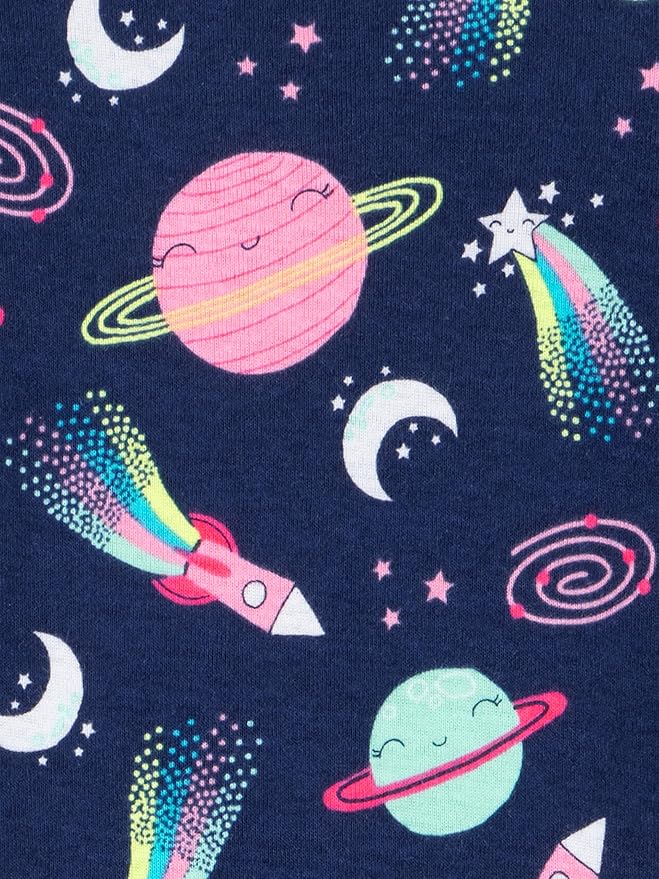 Simple Joys by Carter's Girls' 3-Pack Snug Fit Footed Cotton Pajamas