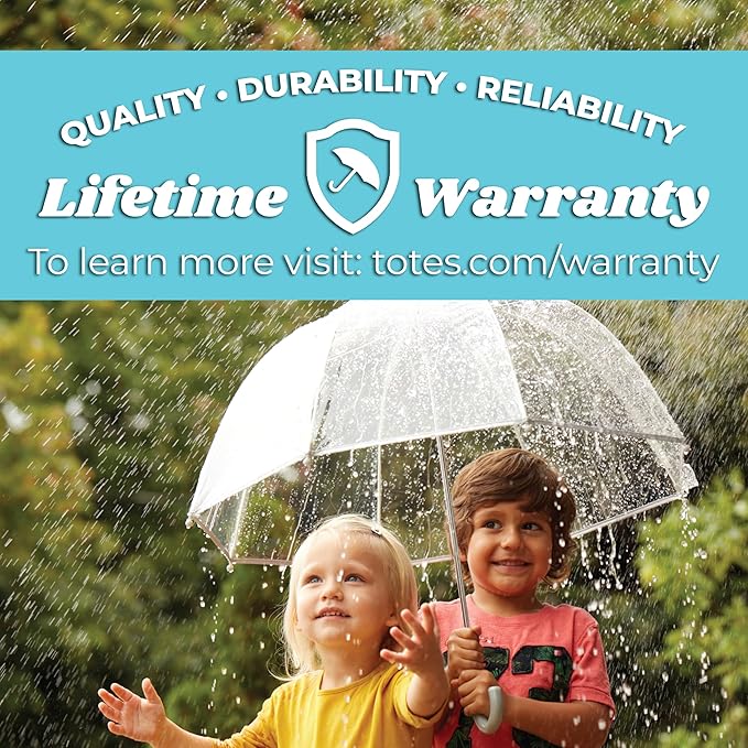 totes Kids Clear Bubble Umbrella with Dome Canopy, Lightweight Design, Wind and Rain Protection Umbrella, Rainbow, Kids - 38" Canopy