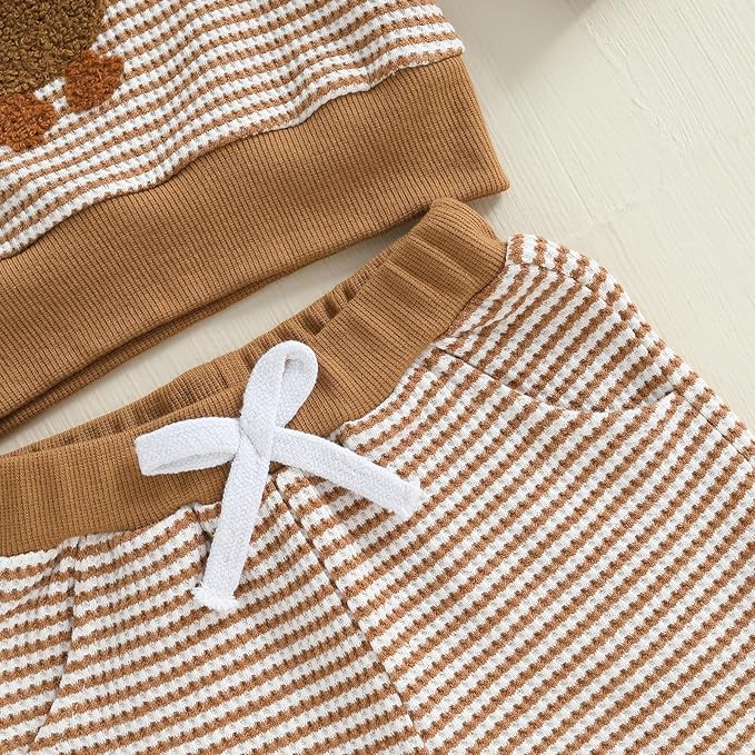 CIYCUIT Toddler Baby Boy Outfits Striped Sweatshirt Pants Clothes Set