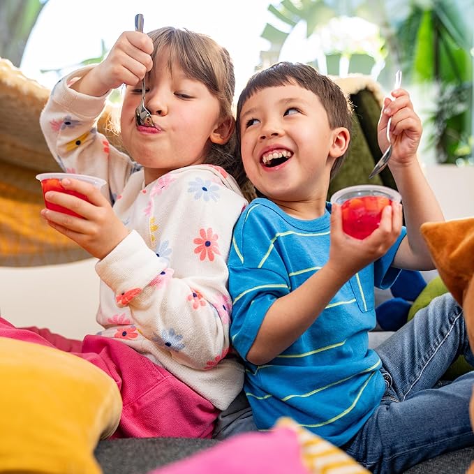 Dole Fruit Bowls Peaches in Strawberry Flavored Gel Snacks, 4.3oz 24 Total Cups, Gluten & Dairy Free, Bulk Lunch Snacks for Kids & Adults