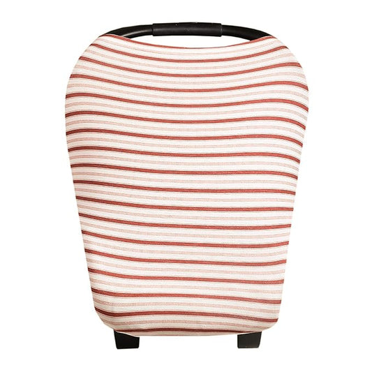 Baby Car Seat Cover Canopy and Nursing Cover Multi-Use Stretchy 5 in 1 Gift Cinnamon by Copper Pearl