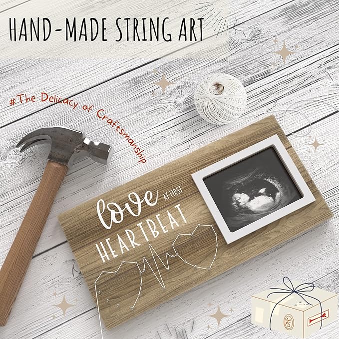 Baby Sonogram Picture Frame for Standard 4" x 3" Ultrasound Photo - Pregnancy Announcements Ideas - Gender Reveal Baby-Shower Gifts - New Mom Expecting Parents to Be Keepsake Gift