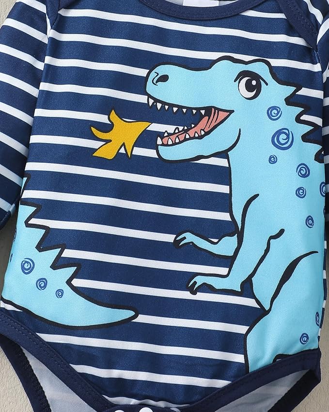 SUNNY PIGGY Baby Boy Clothes Newborn Infant Boys Outfits Romper Hat Pants 3PC Set 0-3 3-6 6-12 12-18 Month Clothing Gift