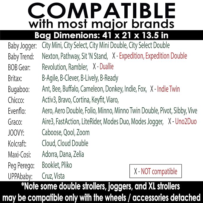 Stroller Travel Bag for Standard or Double/Dual Strollers