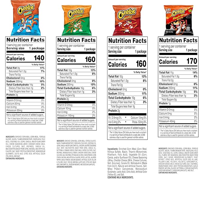 Cheetos Cheese Flavored Snacks, Variety Pack, (Pack of 40)