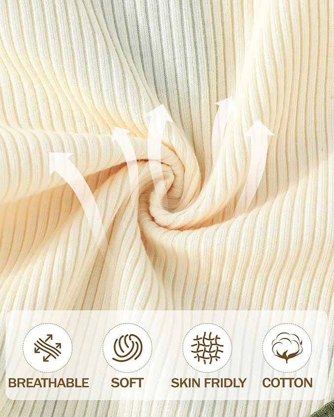 Newborn Baby Boy Girl Clothes Ribbed Knit Cotton Long Sleeve Romper Long Pant Preemie Solid Color Unisex Outfits