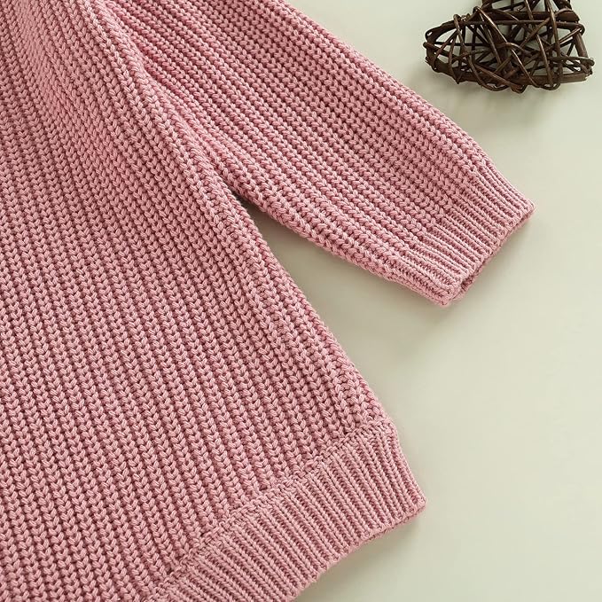 FYBITBO Baby Girl Boy Sweater Knit Oversized Pullover Sweatshirt Romper Onesie Warm Fall Winter Clothes Outfit Newborn