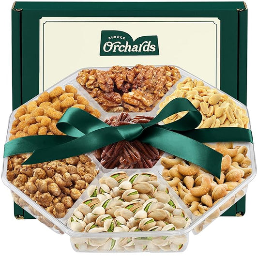 Nuts gift Basket - With a Variety of Freshly Roasted Nuts - Beautifully Packaged Gift Baskets for Men, Sympathy Basket.