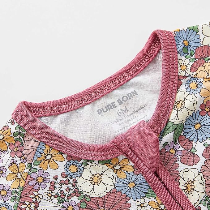 pureborn Baby Infant Boys Girls Sleeper Snug Fit Viscose from Bamboo Pajamas 0-24 Months