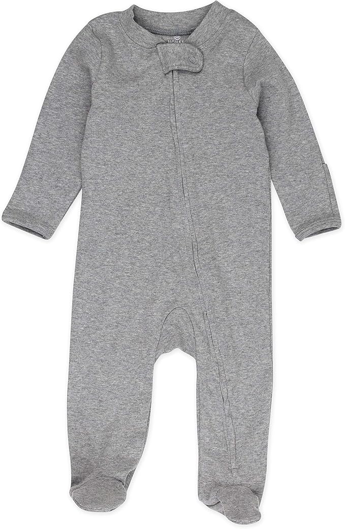 HonestBaby Baby Sleep N' Play One-Piece Zip-Front Footed Organic Cotton Pajama Sleeper