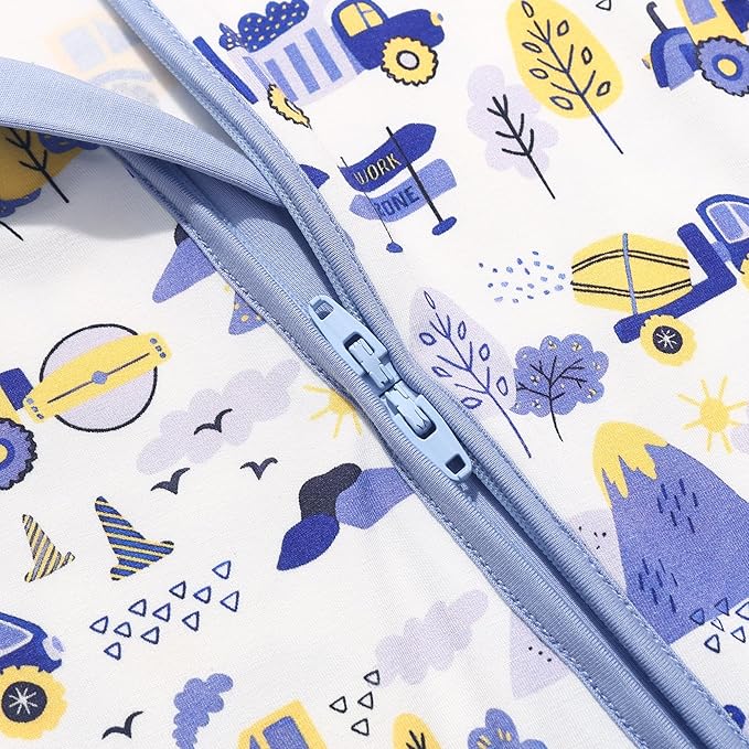 JunNeng Viscose from Bamboo Baby Boy Sleeper with Mitten Cuffs, Footless Soft Zippy Pajamas, Sleep N' Play Romper 0-18 Months