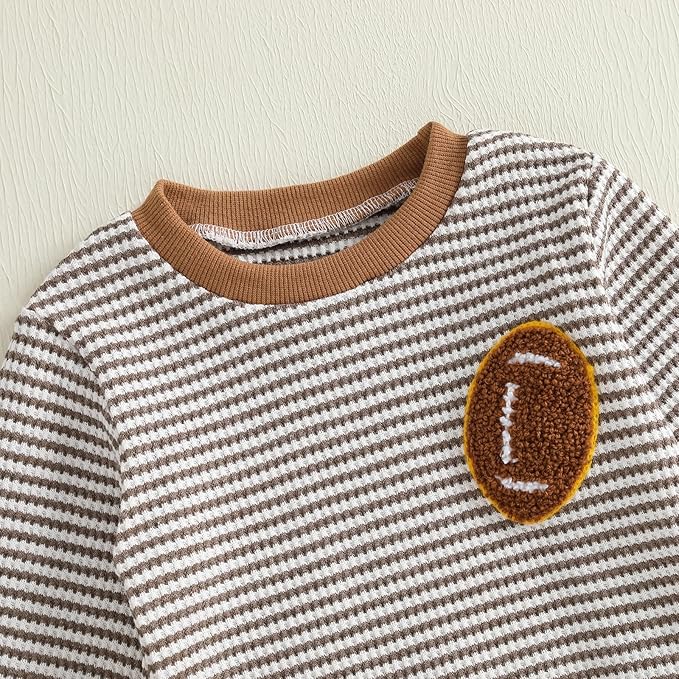 CIYCUIT Toddler Baby Boy Outfits Striped Sweatshirt Pants Clothes Set