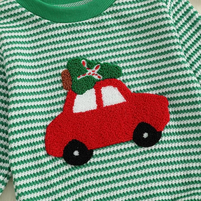 CIYCUIT Toddler Baby Boy Outfits Striped Sweatshirt Pants Clothes Set