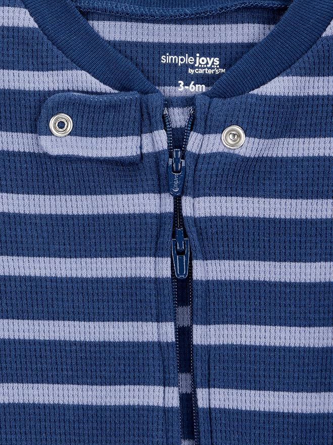 Simple Joys by Carter's Baby Boys' 2-Pack 2-Way Zip Cotton Footed Sleep and Play