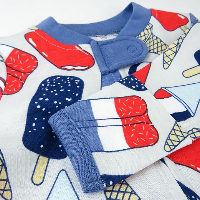 HonestBaby Baby Celebration Sleep & Play Footed One-Piece Pajama Sleeper 100% Organic Cotton