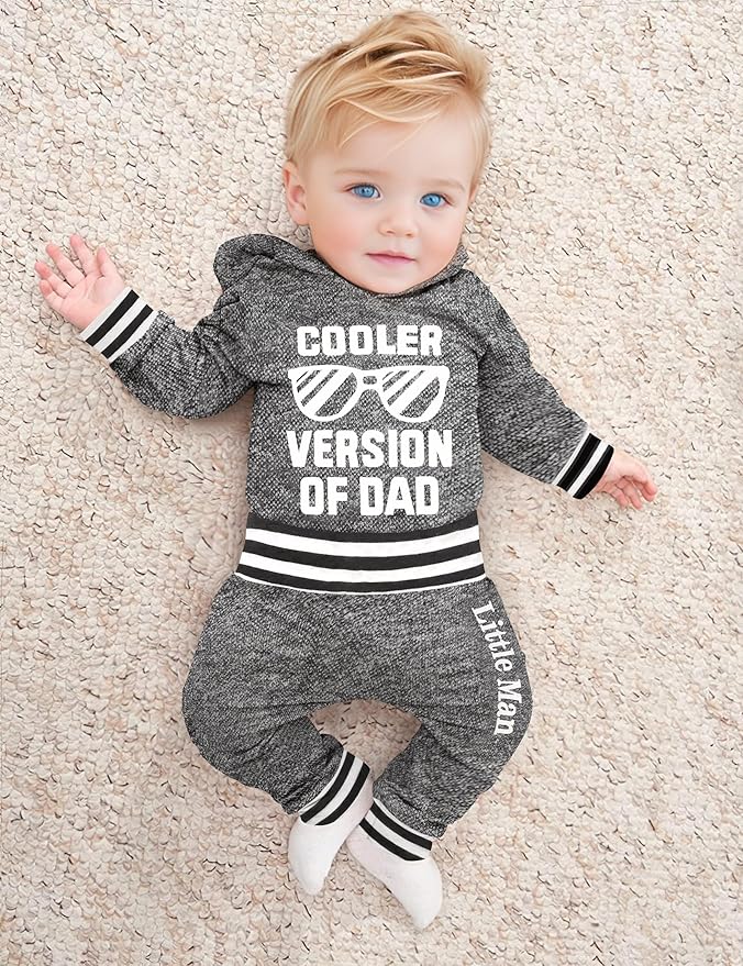 Fommy Newborn Baby Boy Clothes Plaid Letter Print Long Sleeve Hoodies + Long Pants 2PCS Fall Winter Outfits Set