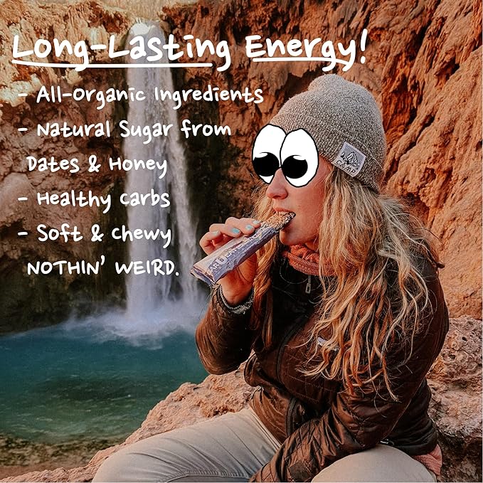 BAR-U-EAT Gluten-Free, Organic, Soft & Chewy Energy Bar. Whole Food Ingredients | Compostable Packaging | No Artificial Sugar | Healthy Snacks (Coffee Pecan 12 Pack)