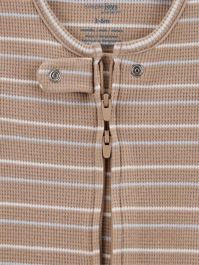 Simple Joys by Carter's Unisex Baby 2-way Zip Thermal Footed Sleep and Play, Pack of 2