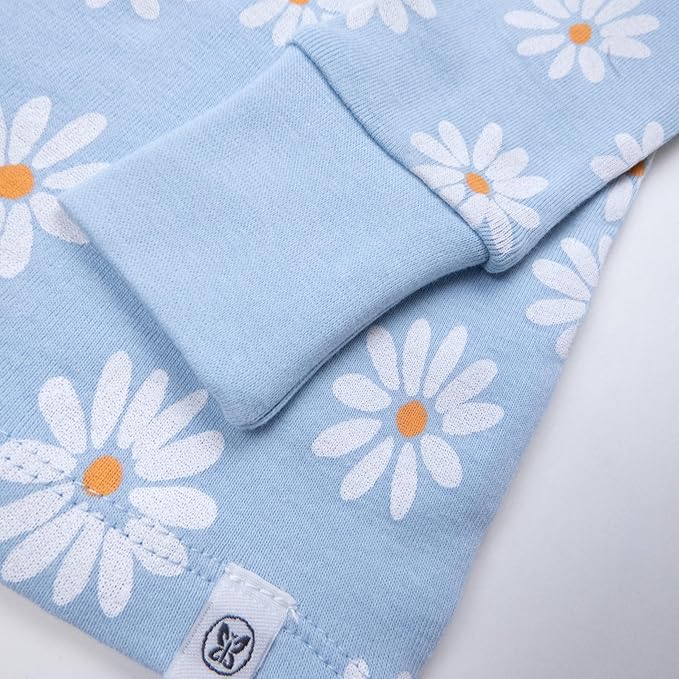 HonestBaby baby-girls 2-piece Pajamas Sleepwear Pjs 100% Organic Cotton for Baby, Toddler, Kids, Girl