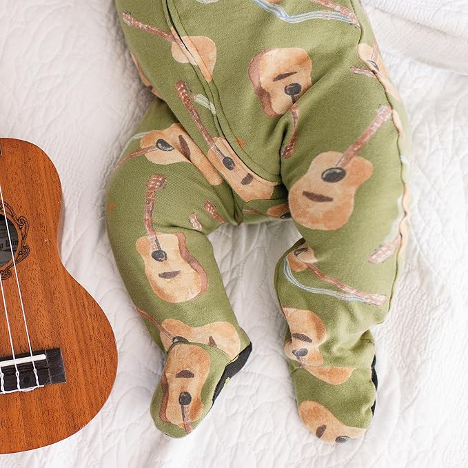 Burt's Bees Baby Baby Girls Pajamas, Zip Front Non-Slip Footed Sleeper Pjs, 100% Organic Cotton