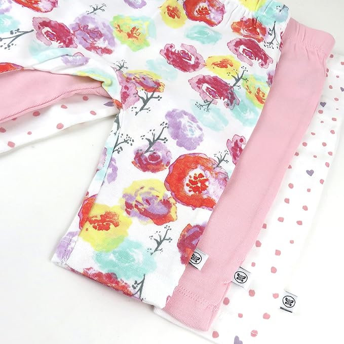 HonestBaby Unisex-Baby Multipack Harem Pants Roomy Fit Pull on Bottoms 100% Organic Cotton for Baby Boys, Girls