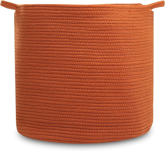 Natemia Large Woven Storage Basket (15" x 15" x 14") - Baby and Toy Organizer, Blanket Basket, Perfect Baby Registry Gift