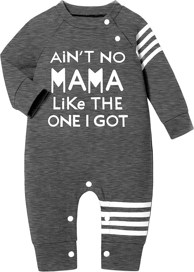 Baby Boy Clothes Infant Mamas Print Romper Stripe Sleeve Outfits Fall Winter Baby Clothing Jumpsuit