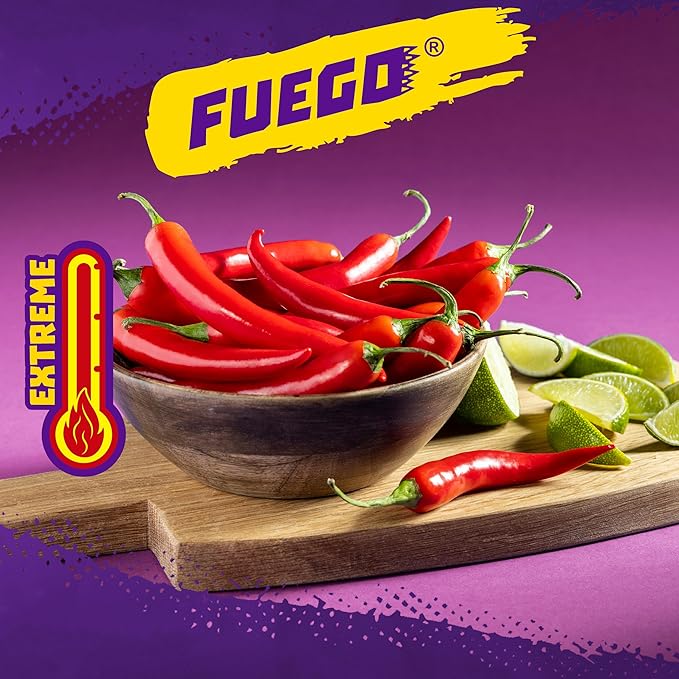 Takis Fuego 40 pc / 1 oz Multipack - Hot Chili Pepper & Lime Flavored Extreme Spicy Rolled Tortilla Chips - Individual Bags, Perfect for Tailgates, Parties, Lunchboxes or Lunches