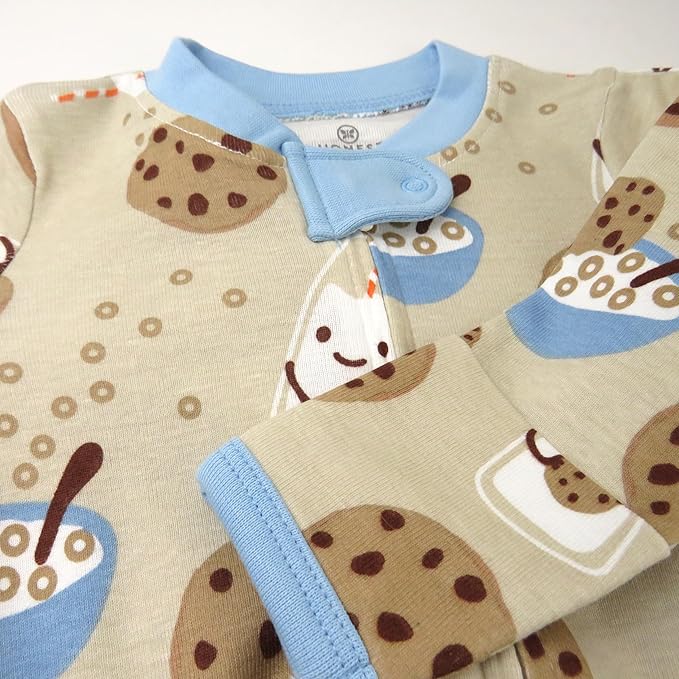 HonestBaby Baby Sleep N' Play One-Piece Zip-Front Footed Organic Cotton Pajama Sleeper