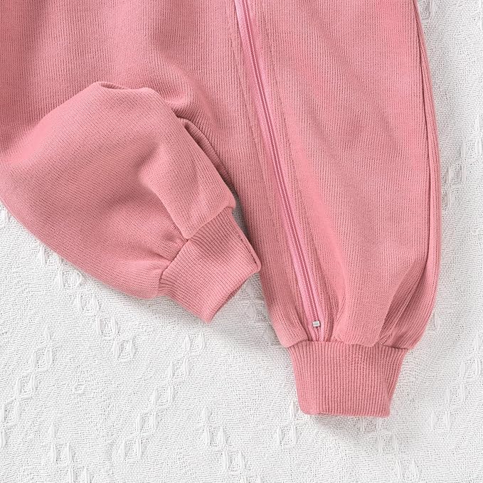 Unutiylo Unisex Baby Boys Girls Long Sleeve Infant Baby Zipper Hooded Jumpsuits Romper Loose Outfit Clothes