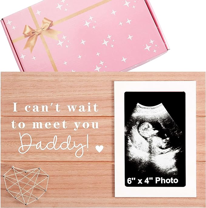 Fathers Day Gift for New Dad,Pregnancy Announcement for Daddy,Ultrasound Keepsake,First Time Dad Present-Photo Frame Picture Frame-I Can't Wait To Meet You, Daddy