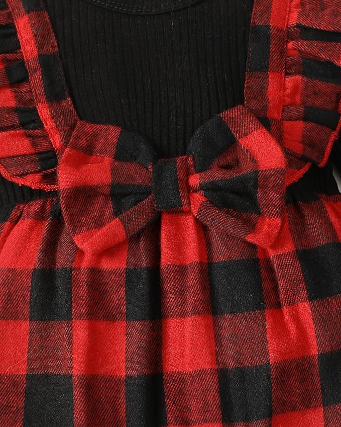 Newborn Infant Baby Girl Clothes Fall Winter Plaid Long Sleeve Jumpsuit One Piece Romper Bodysuit Baby Overalls Outfits