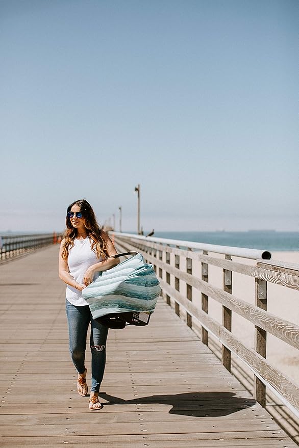 Copper Pearl Multi-Use Cover: Car Seat, Nursing, Stroller Cover - Stretchy Fabric, All-Season, Stylish Designs, Easy Access for Moms - Waves