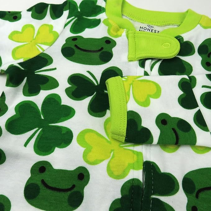 HonestBaby Baby Celebration Sleep & Play Footed One-Piece Pajama Sleeper 100% Organic Cotton