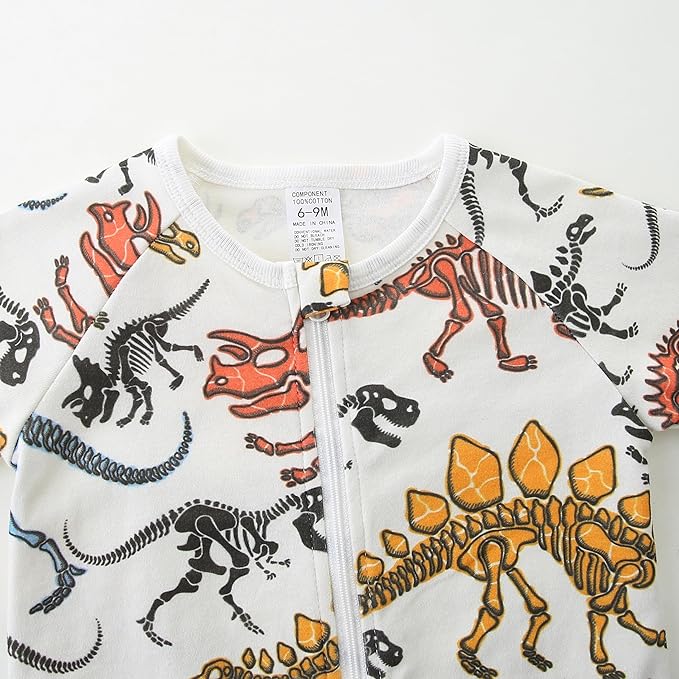 Baby Boy Girl Romper Short Sleeve 100% Cotton Bodysuit Outfits 2 Way Zipper Jumpsuit