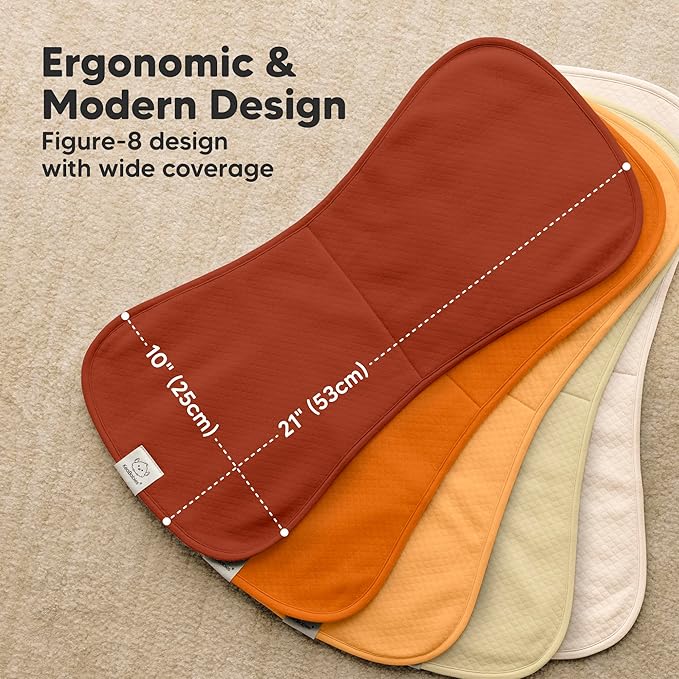 KeaBabies 5-Pack Organic Burp Cloths Baby Girl, Boy - Extra Large, Absorbent Baby Burp Cloths, Soft Burping Cloths for Babies, Newborn Burp Clothes, Cotton Burp Rags, Thick Burp Cloth (Sahara/Quin)