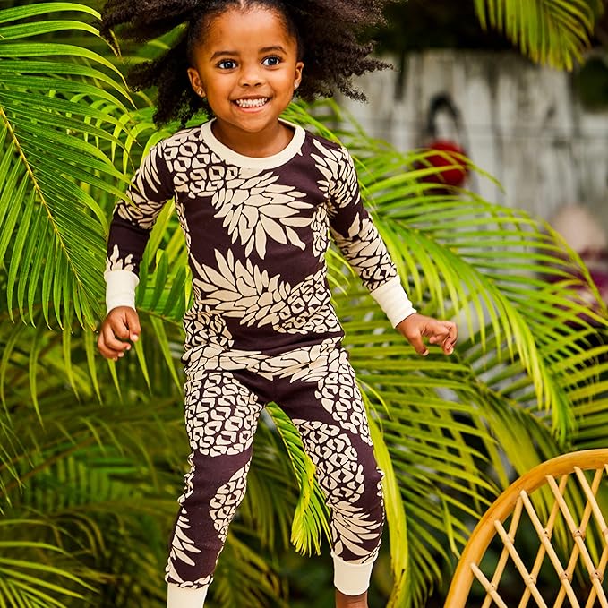 HonestBaby 4 Piece Pajamas Sleepwear Pjs 100% Organic Cotton for Infant Baby and Toddler Boys, Girls, Unisex