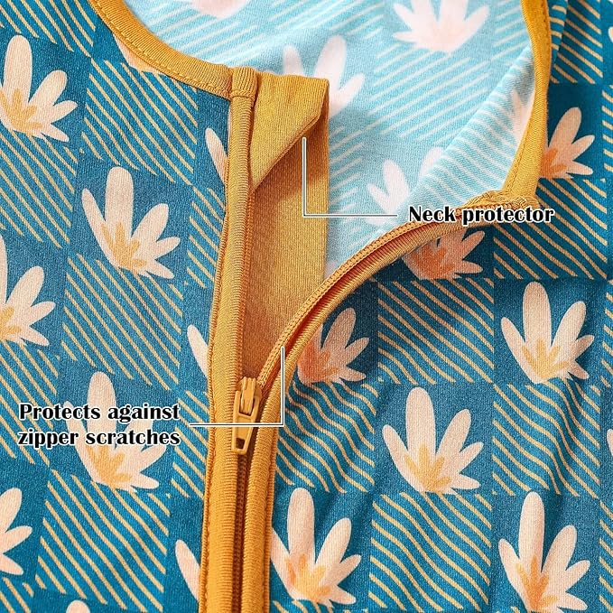 OPAWO Bamboo Baby Pajamas 3 Pack, Double Zipper Bamboo Sleepers for Baby Boy Girl Romper, Toddler Summer Clothes Outfit 0-24M