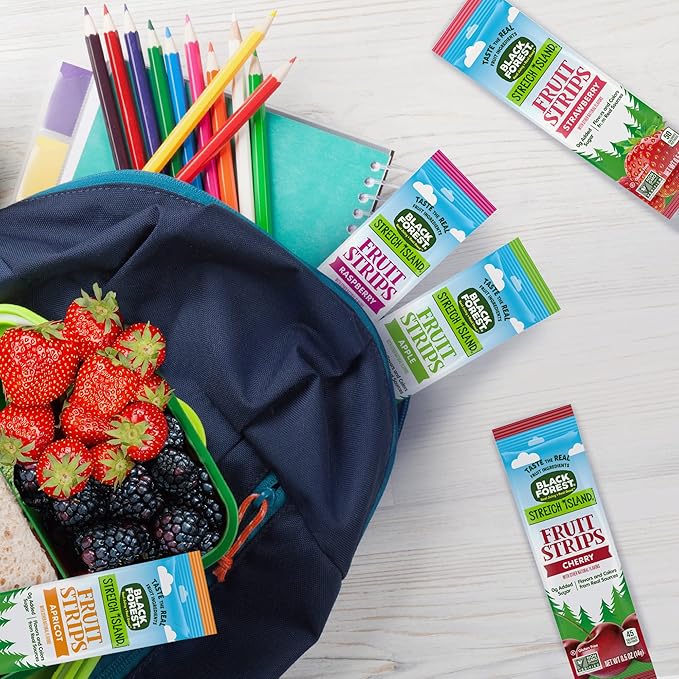 Black Forest Stretch Island Fruit Strips, Raspberry, 0.5ounce Strips (Pack of 30)