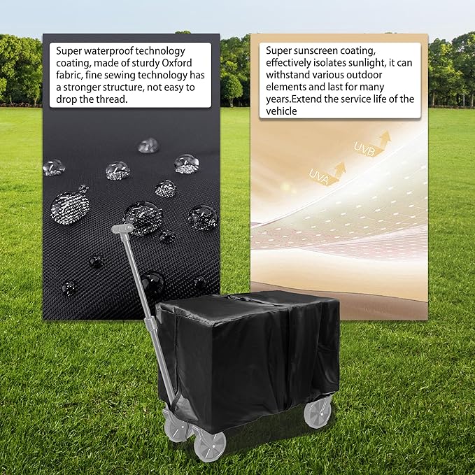 Universal Folding Stroller Waterproof Wagon Cover,Outdoor Garden Storage HandCart Rain Cover,UV Resistant, Dustproof, Tear Resistant, With Storage Bag