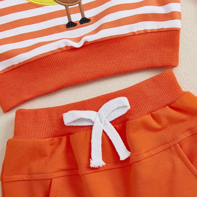 CIYCUIT Toddler Baby Boy Outfits Striped Sweatshirt Pants Clothes Set