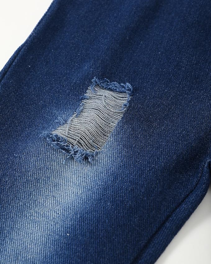 NZRVAWS Baby Boy Clothes Toddler Boy Outfit 2 3 4T 6 12 18 24 Month Fall Winter Hoodie Ripped Jeans Clothing