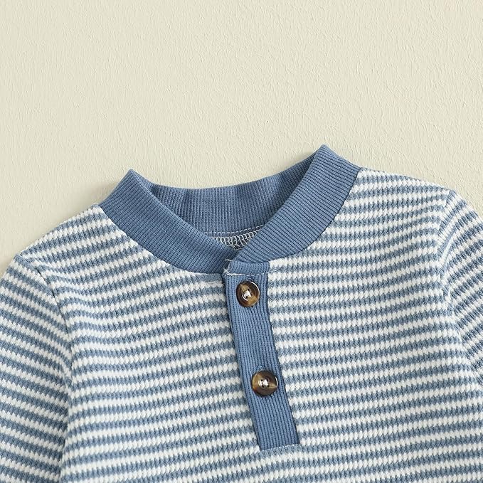 CIYCUIT Newborn Baby Boy Clothes Ribbed Knit Long Sleeve Bodysuit Pants 2-Piece Fall Winter Outfits