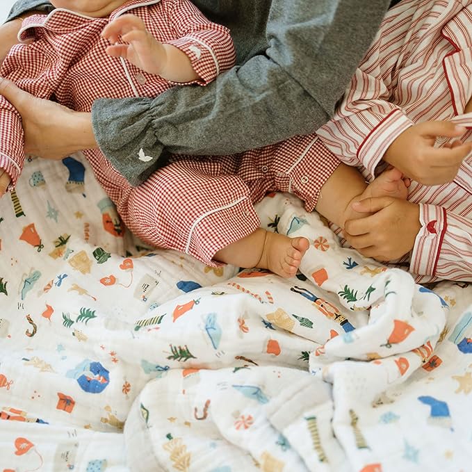 Little Unicorn Premium Quilted Throw | Super Soft, Multi-Layered Muslin XL Blanket| Great for Kids & Families (Christmas Time)