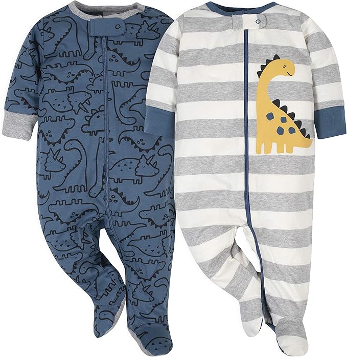 Gerber Baby Boys' 2-Pack Footed Pajamas